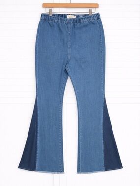 Jolie & Joy Flare Bell Bottom Jeans Raw Hem Pull-on Size 20 Boho Western NWT